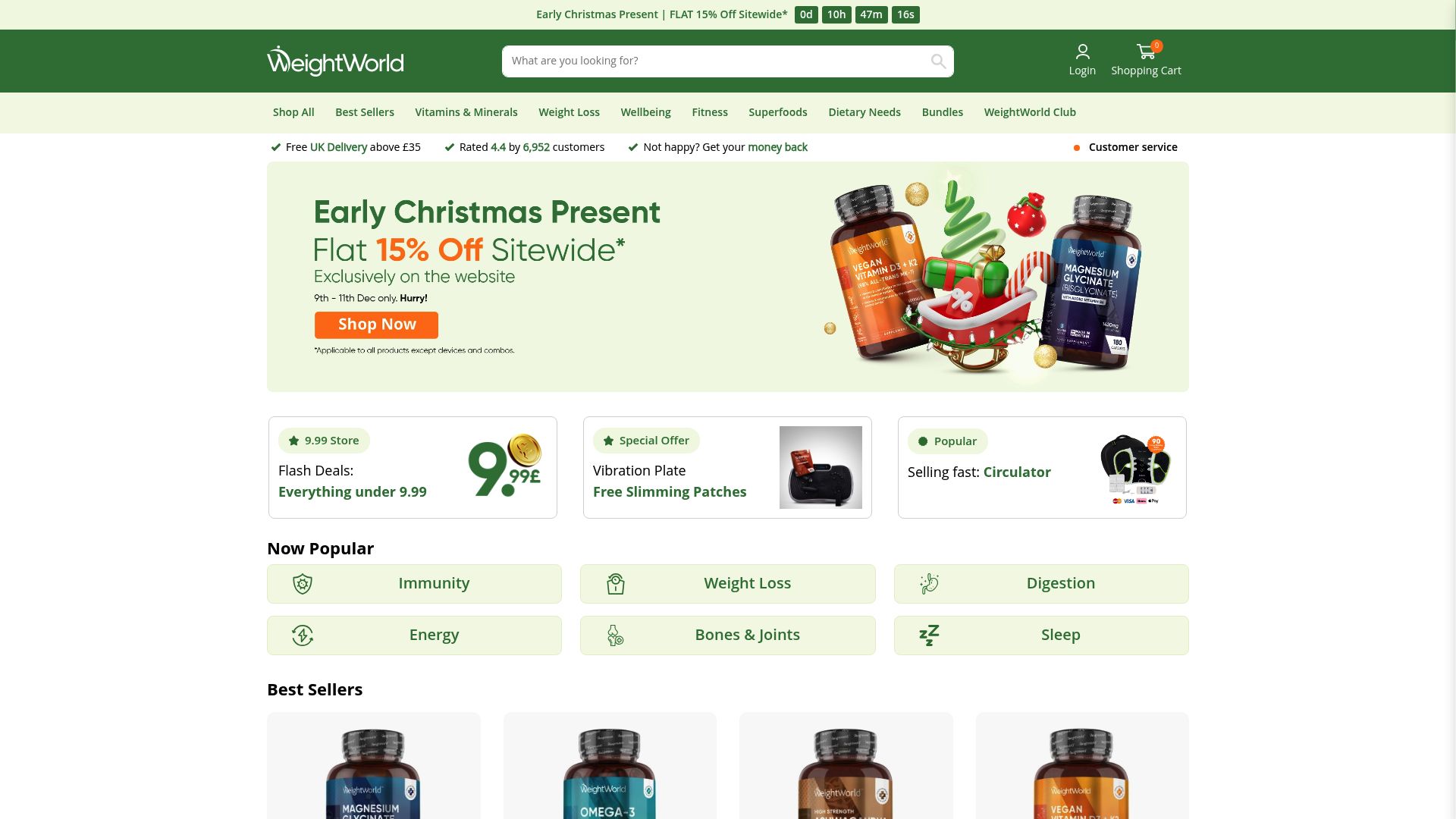 Screenshot of WeightWorld Skinny Coffee product detail page highlighting the ingredients list section with Green Coffee and Guarana