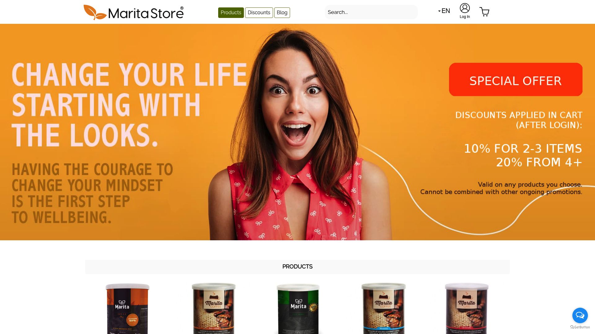 Screenshot of the Marita Store 