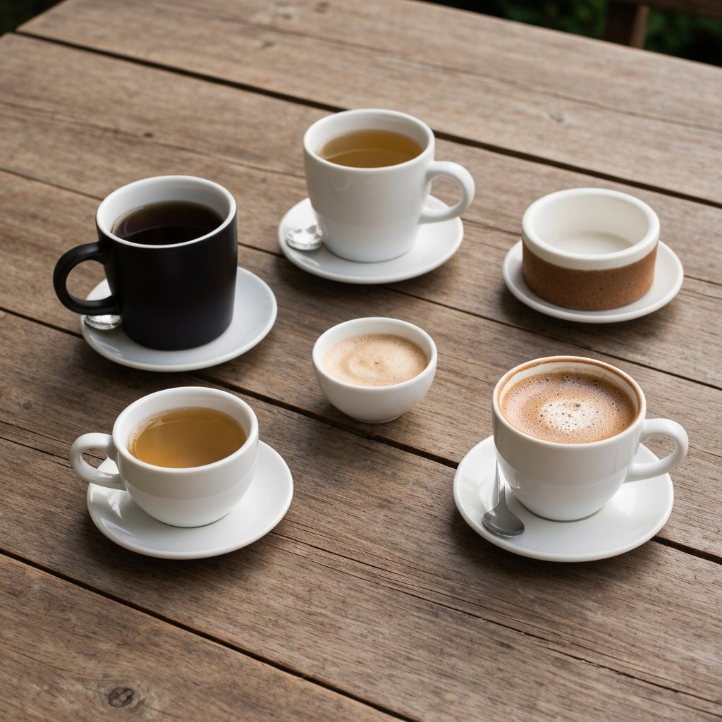 Marita Store functional coffee selection on a wooden table