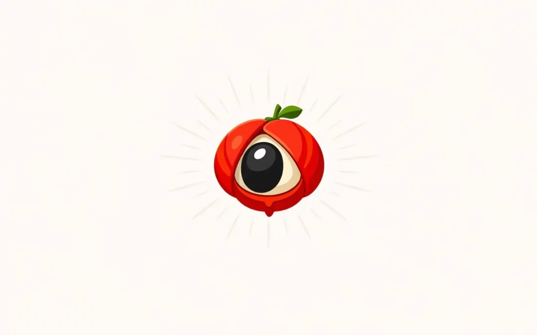 Fruit de guarana stylisé en illustration minimaliste, symbolisant ses effets sur la perte de poids et l'énergie métabolique.