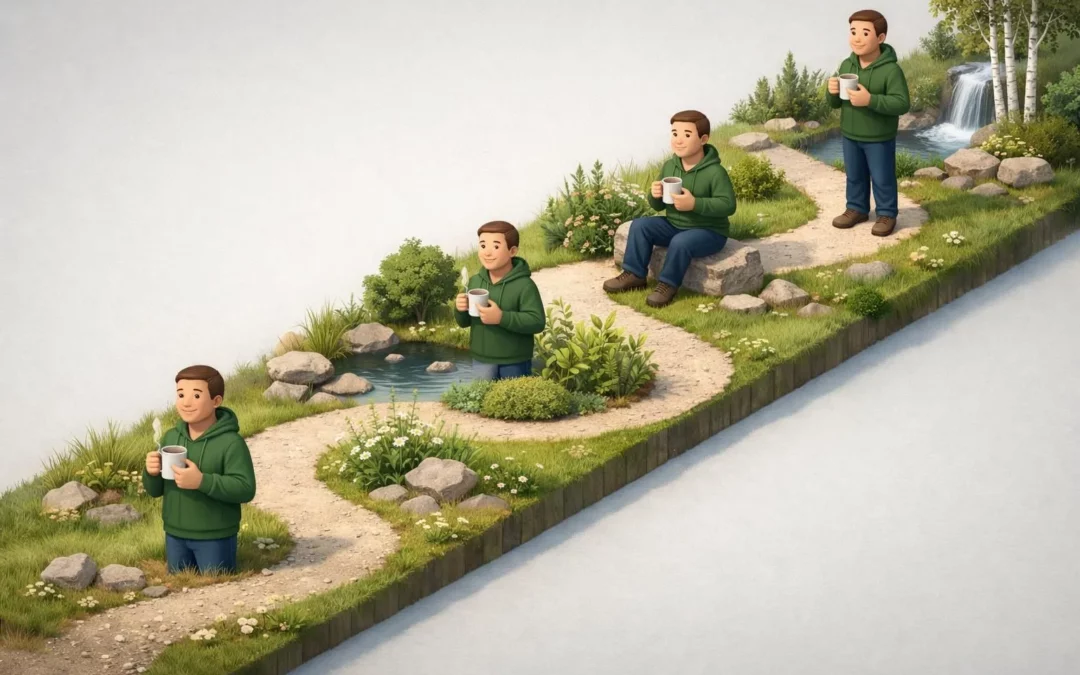 Image 3D isométrique: parcours clair pour savoir combien de temps prendre une tisane détox, illustrant un guide complet.